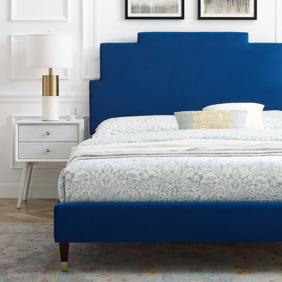 Lindsey Performance Velvet King Platform Bed By Modway - MOD-6926 | Beds | Modishstore - 47