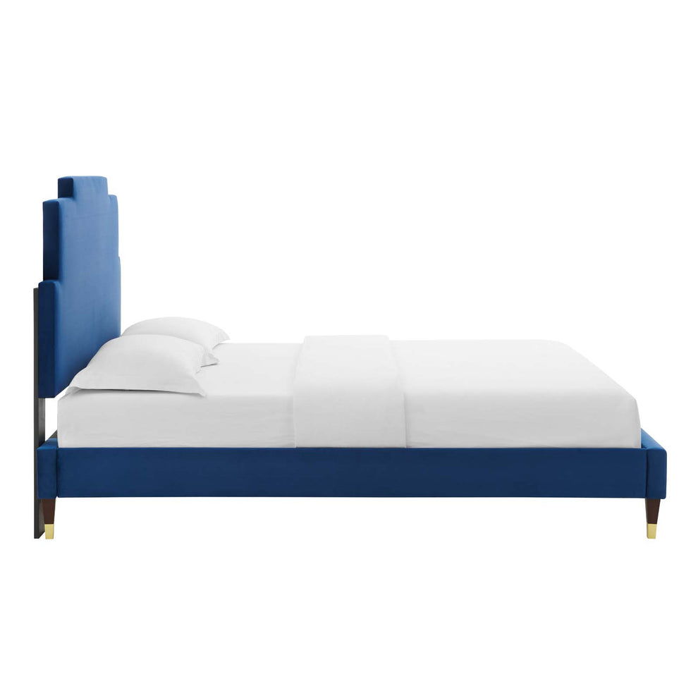 Lindsey Performance Velvet King Platform Bed By Modway - MOD-6926 | Beds | Modishstore - 55