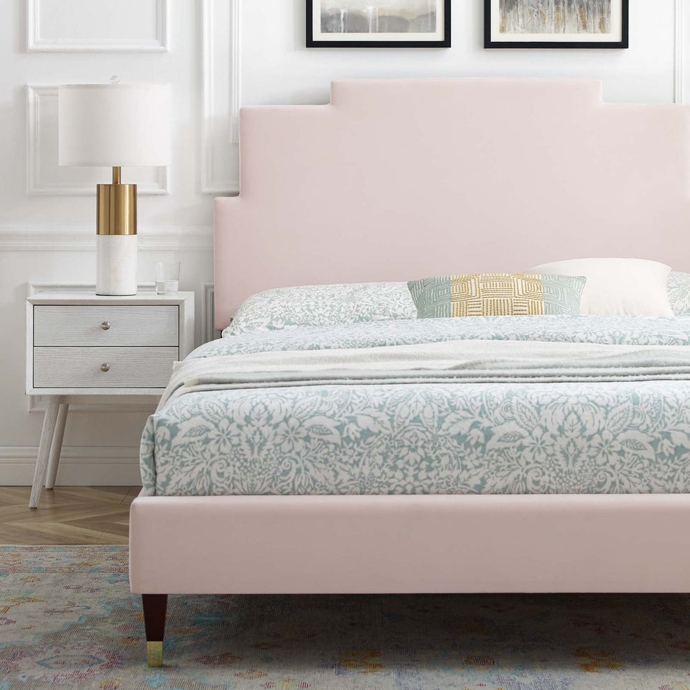Lindsey Performance Velvet King Platform Bed By Modway - MOD-6926 | Beds | Modishstore - 81