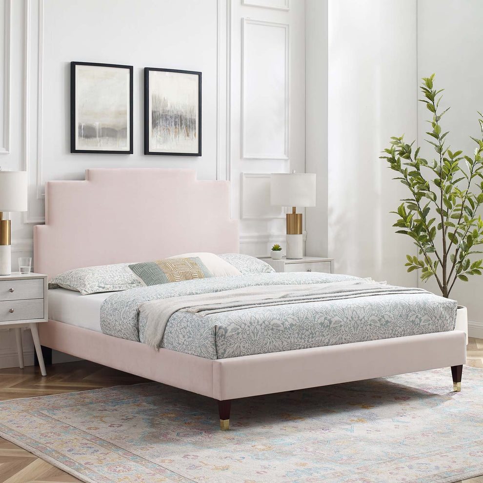 Lindsey Performance Velvet King Platform Bed By Modway - MOD-6926 | Beds | Modishstore - 82