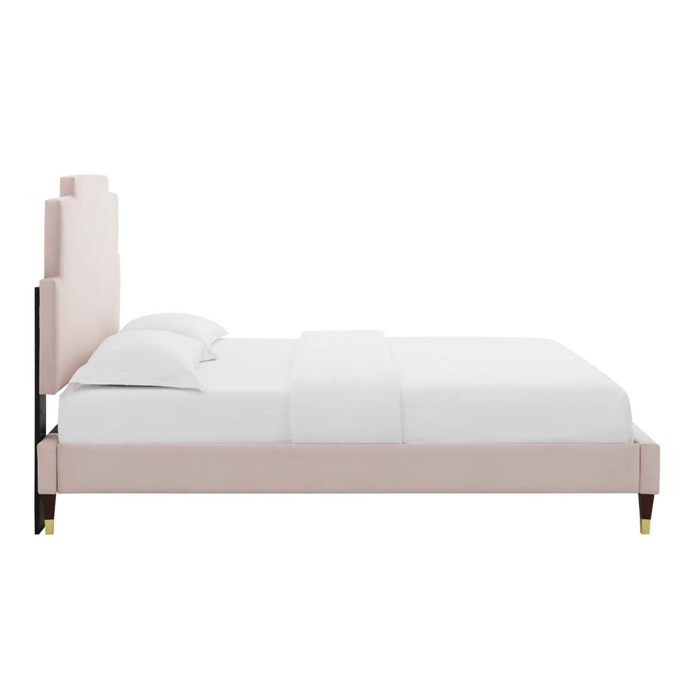 Lindsey Performance Velvet King Platform Bed By Modway - MOD-6926 | Beds | Modishstore - 88