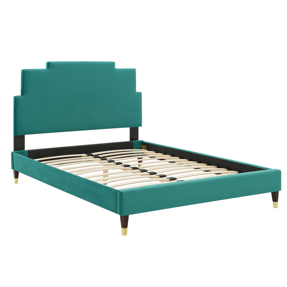 Lindsey Performance Velvet King Platform Bed By Modway - MOD-6926 | Beds | Modishstore - 67