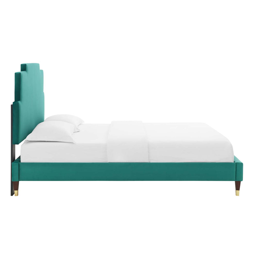 Lindsey Performance Velvet King Platform Bed By Modway - MOD-6926 | Beds | Modishstore - 64