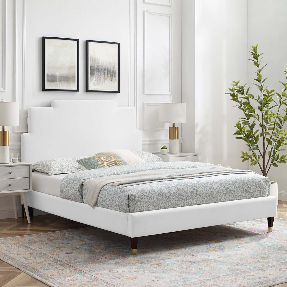 Lindsey Performance Velvet King Platform Bed By Modway - MOD-6926 | Beds | Modishstore - 71
