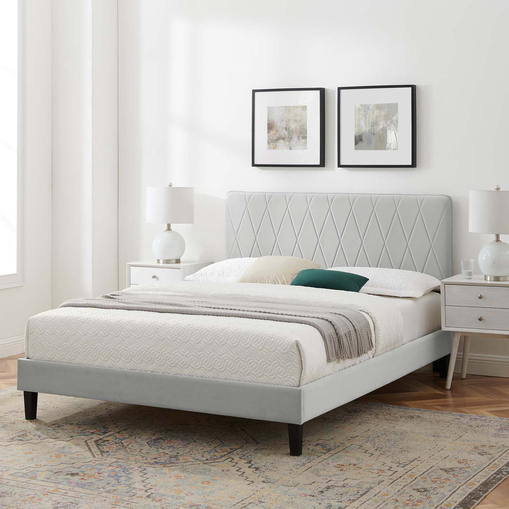 Modway Phillipa Performance Velvet King Platform Bed - MOD-6930 | Beds | Modishstore - 17