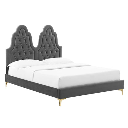 Modway Alexandria Tufted Performance Velvet Twin Platform Bed - MOD-6931 | Beds | Modishstore - 2