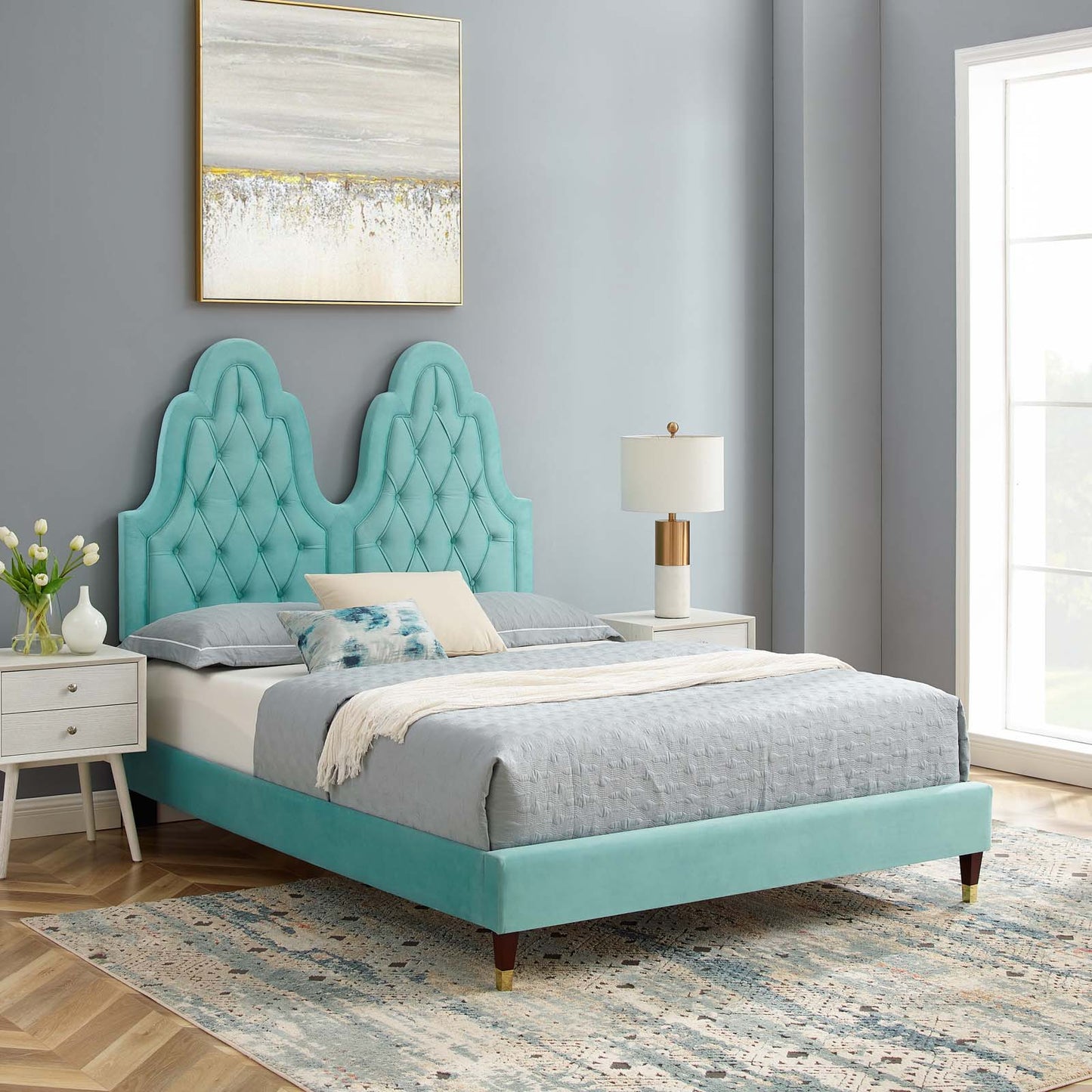 Modway Alexandria Tufted Performance Velvet Twin Platform Bed - MOD-6932 | Beds | Modishstore - 23