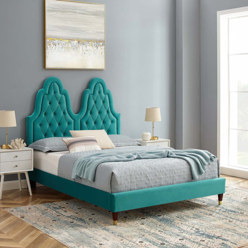 Modway Alexandria Tufted Performance Velvet Twin Platform Bed - MOD-6932 | Beds | Modishstore - 49