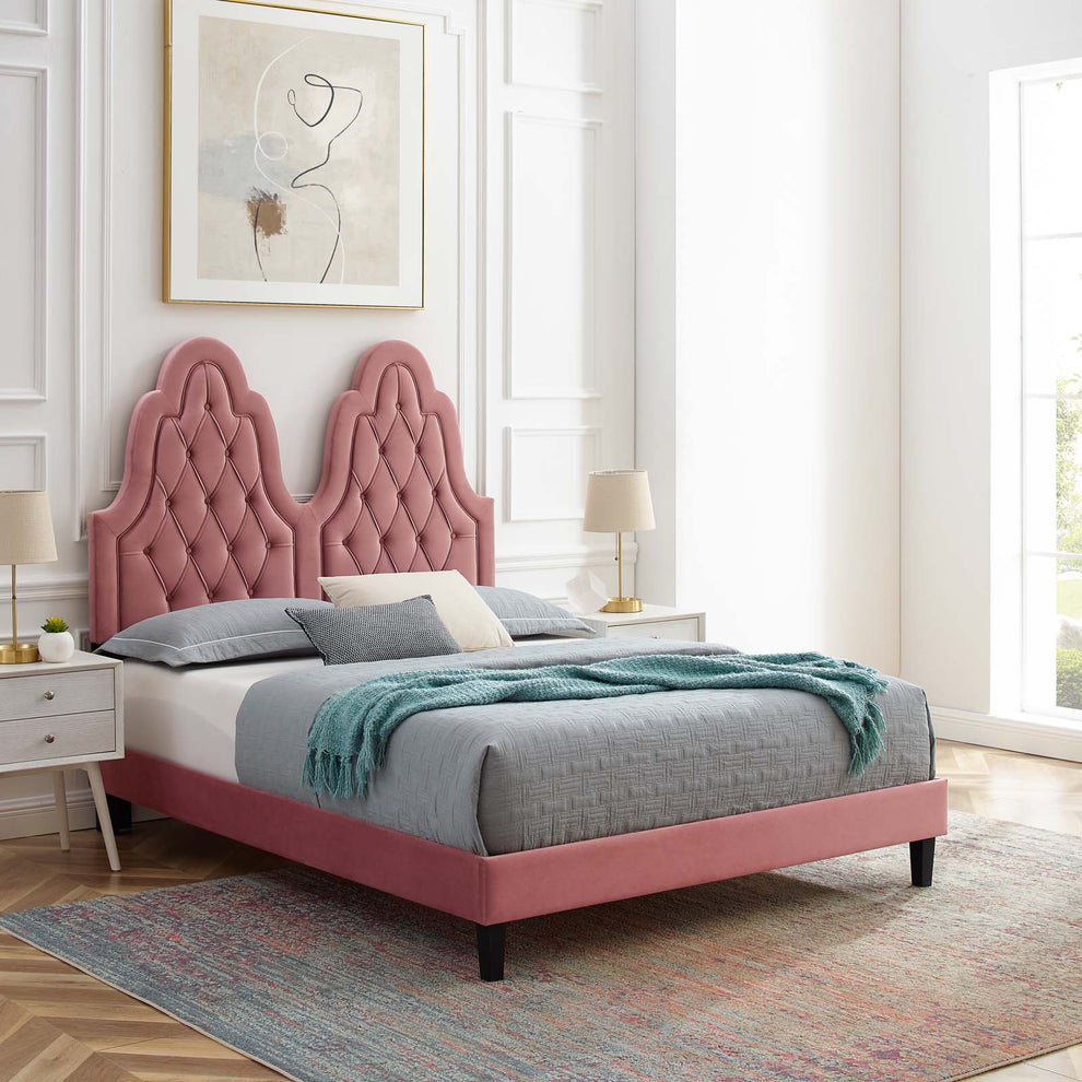 Modway Alexandria Tufted Performance Velvet Twin Platform Bed - MOD-6933 | Beds | Modishstore - 9