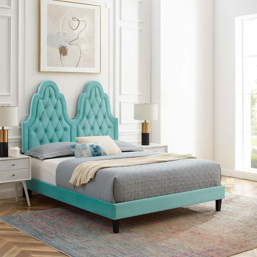 Modway Alexandria Tufted Performance Velvet Twin Platform Bed - MOD-6933 | Beds | Modishstore - 22