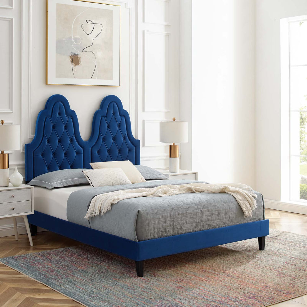 Modway Alexandria Tufted Performance Velvet Twin Platform Bed - MOD-6933 | Beds | Modishstore - 30