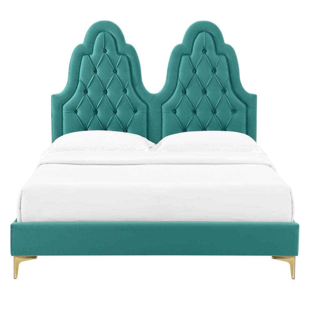 Modway Alexandria Tufted Performance Velvet King Platform Bed - MOD-6937 | Beds | Modishstore - 56