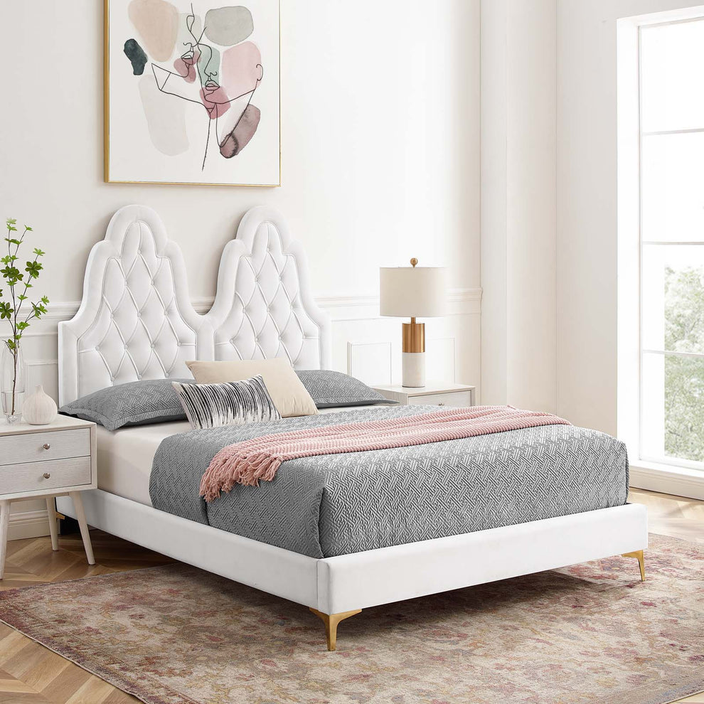 Modway Alexandria Tufted Performance Velvet King Platform Bed - MOD-6937 | Beds | Modishstore - 51