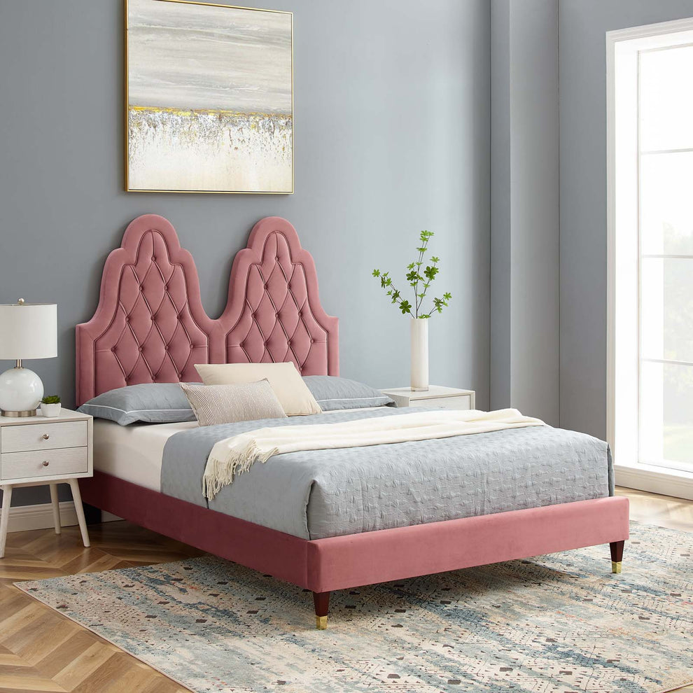 Modway Alexandria Tufted Performance Velvet King Platform Bed - MOD-6938 | Beds | Modishstore - 9