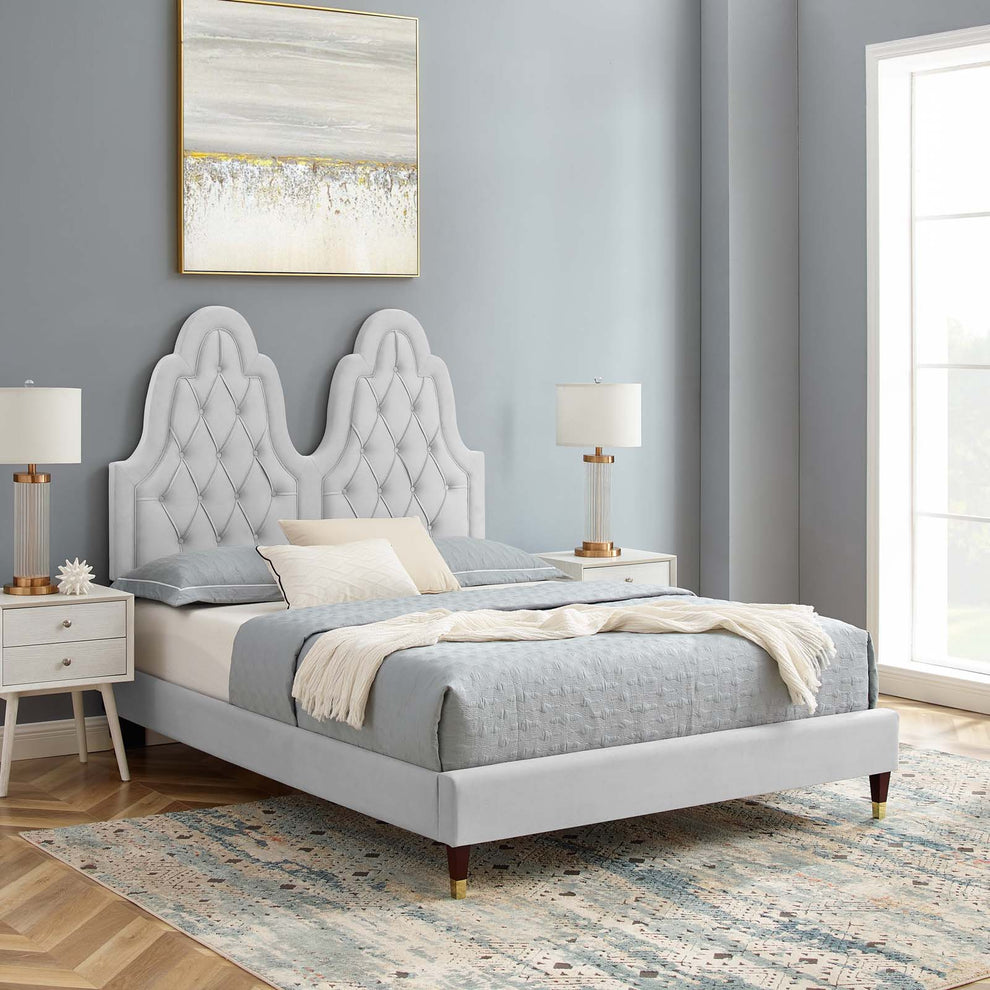 Modway Alexandria Tufted Performance Velvet King Platform Bed - MOD-6938 | Beds | Modishstore - 16