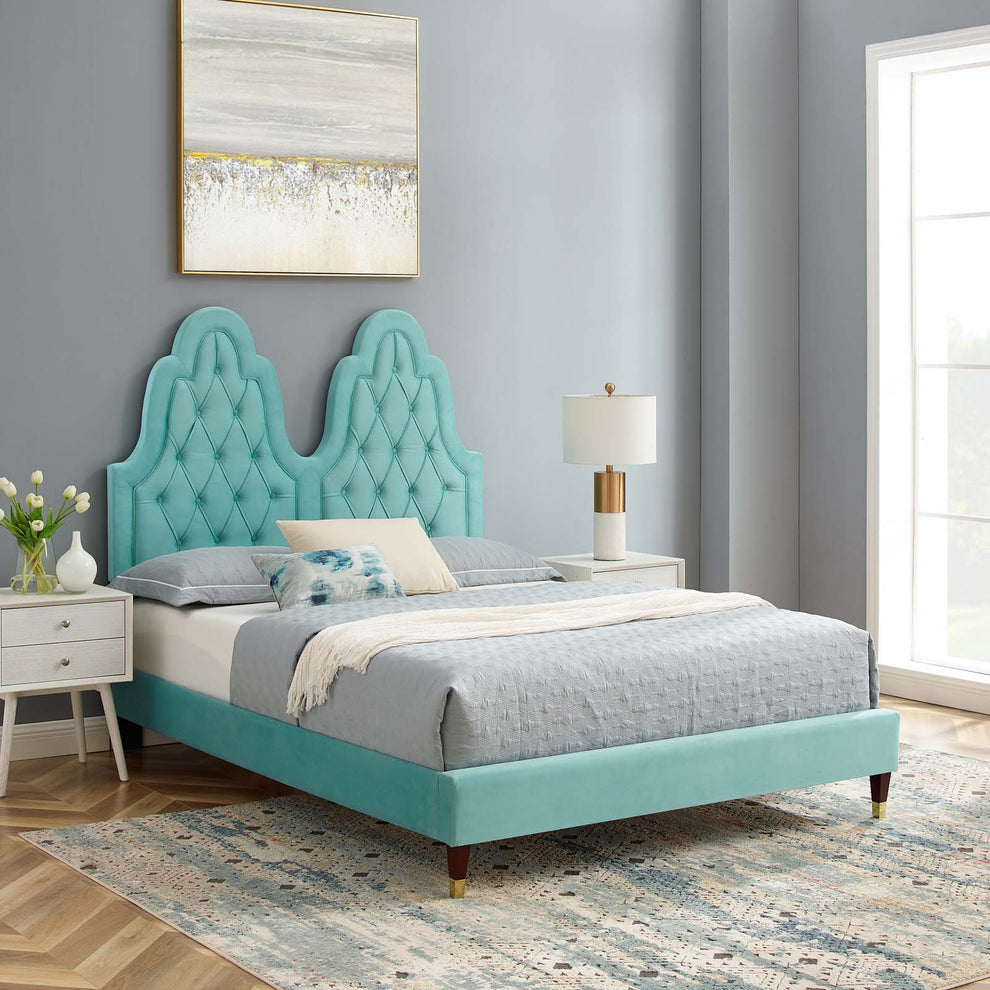 Modway Alexandria Tufted Performance Velvet King Platform Bed - MOD-6938 | Beds | Modishstore - 23