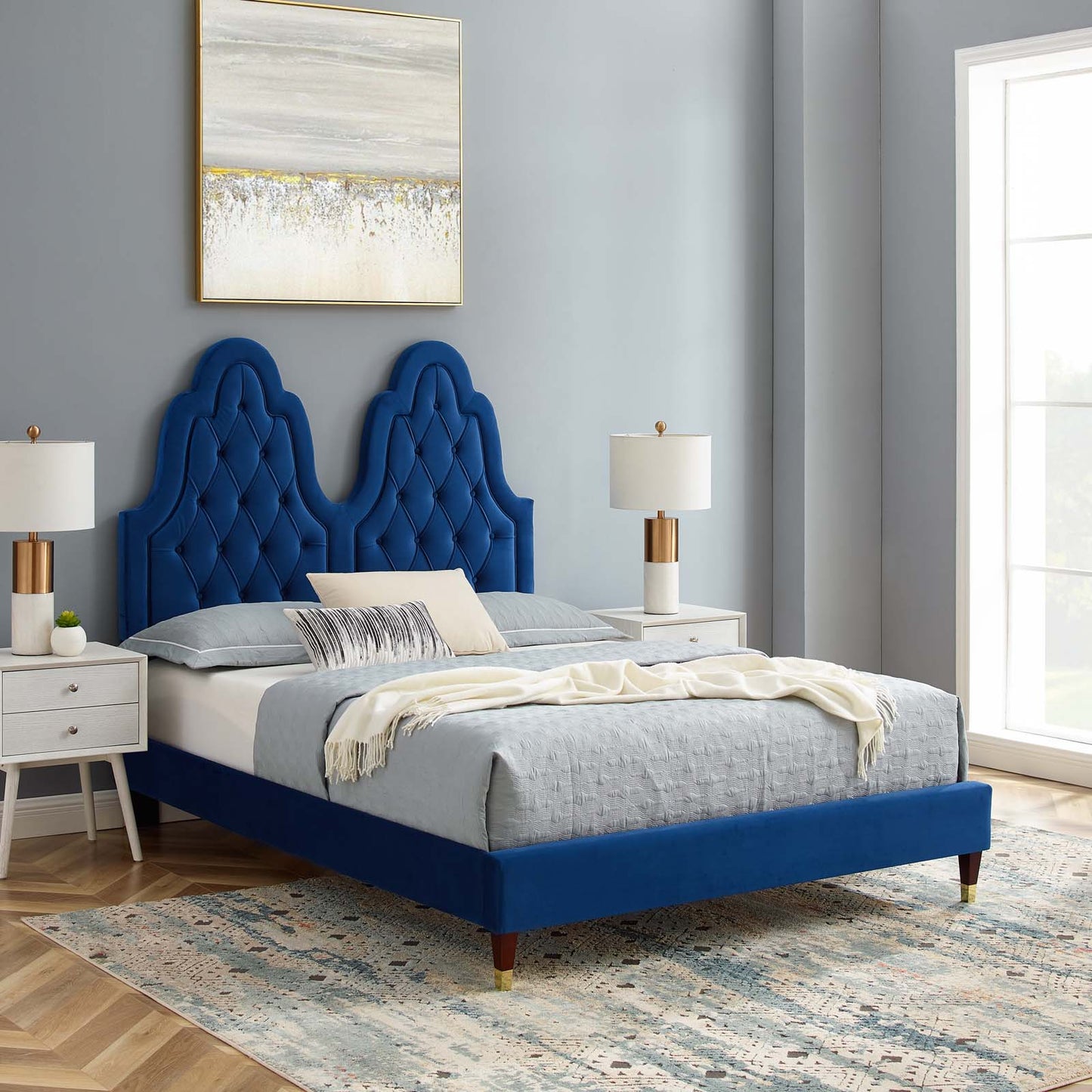 Modway Alexandria Tufted Performance Velvet King Platform Bed - MOD-6938 | Beds | Modishstore - 30