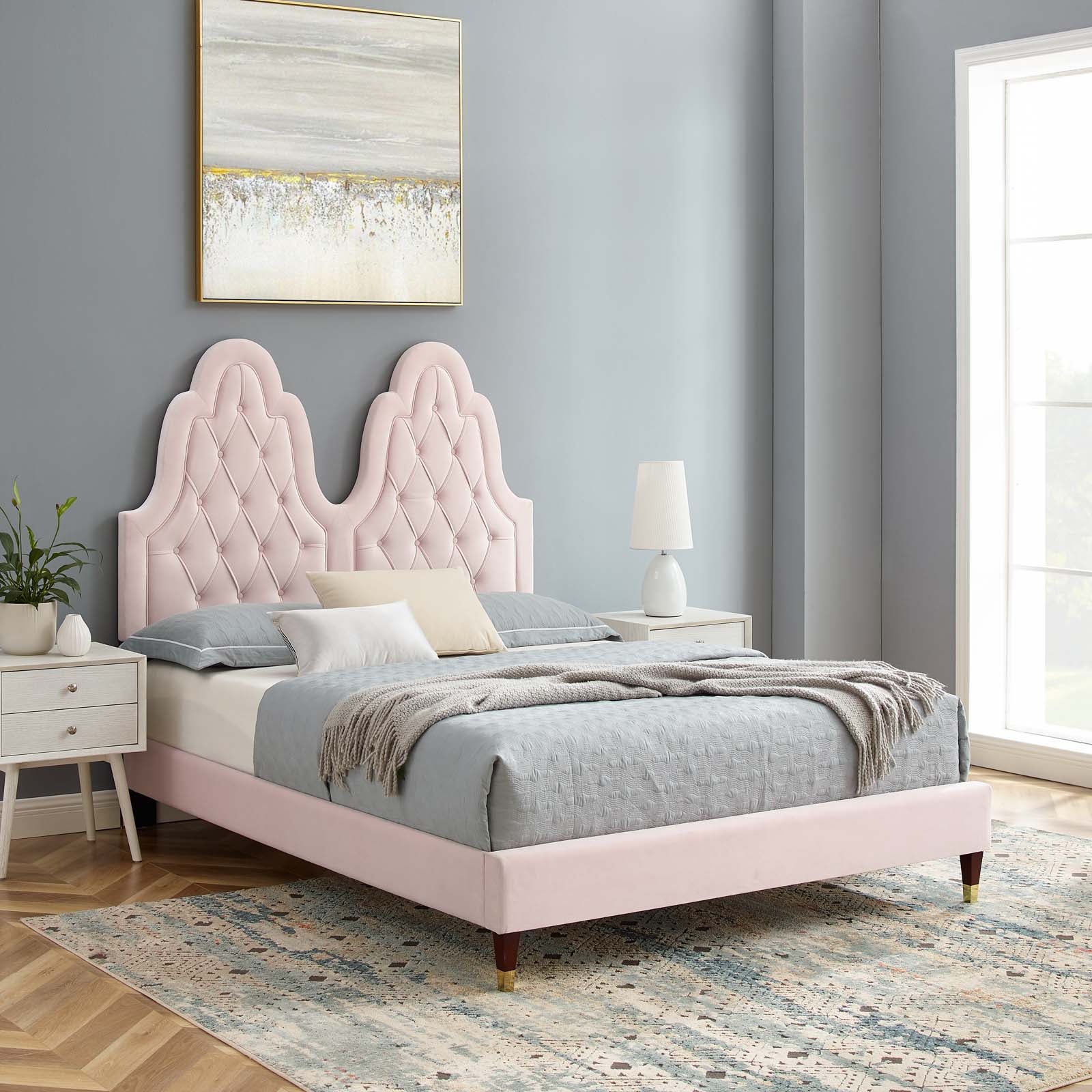 Modway Alexandria Tufted Performance Velvet King Platform Bed - MOD-6938 | Beds | Modishstore - 39