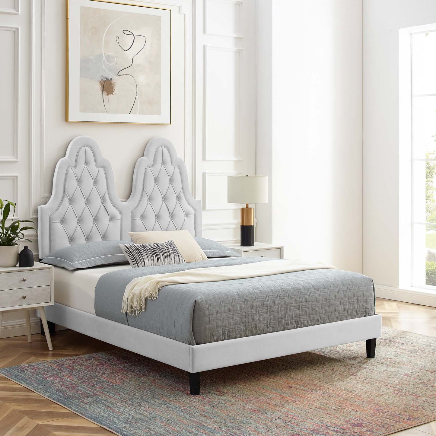 Modway Alexandria Tufted Performance Velvet King Platform Bed - MOD-6939 | Beds | Modishstore - 17