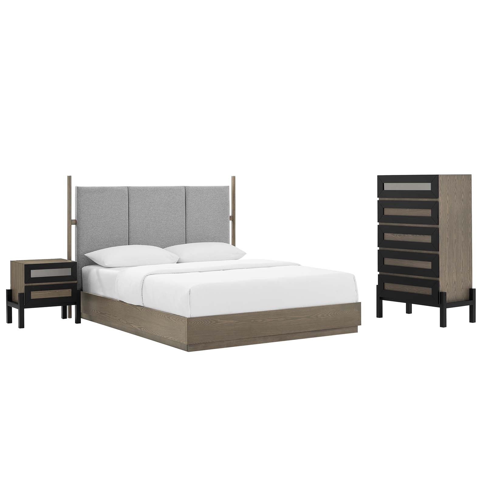 Merritt 3 Piece Upholstered Bedroom Set By Modway | Bedroom Sets | Modishstore