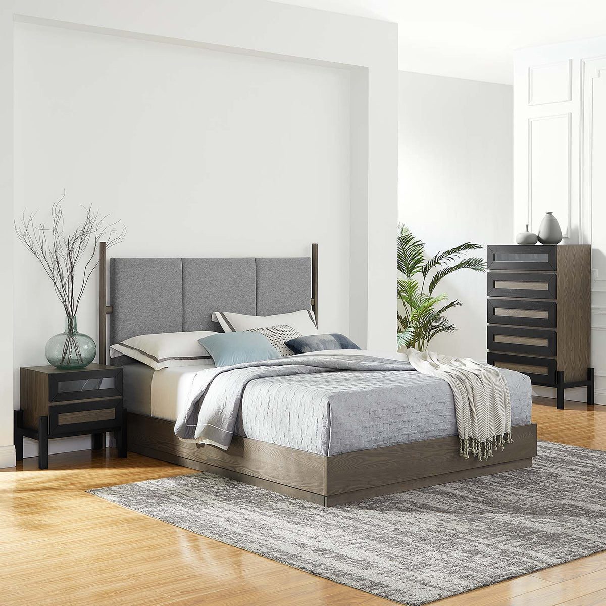 Merritt 3 Piece Upholstered Bedroom Set By Modway - MOD-6955 | Bedroom Sets | Modishstore - 1