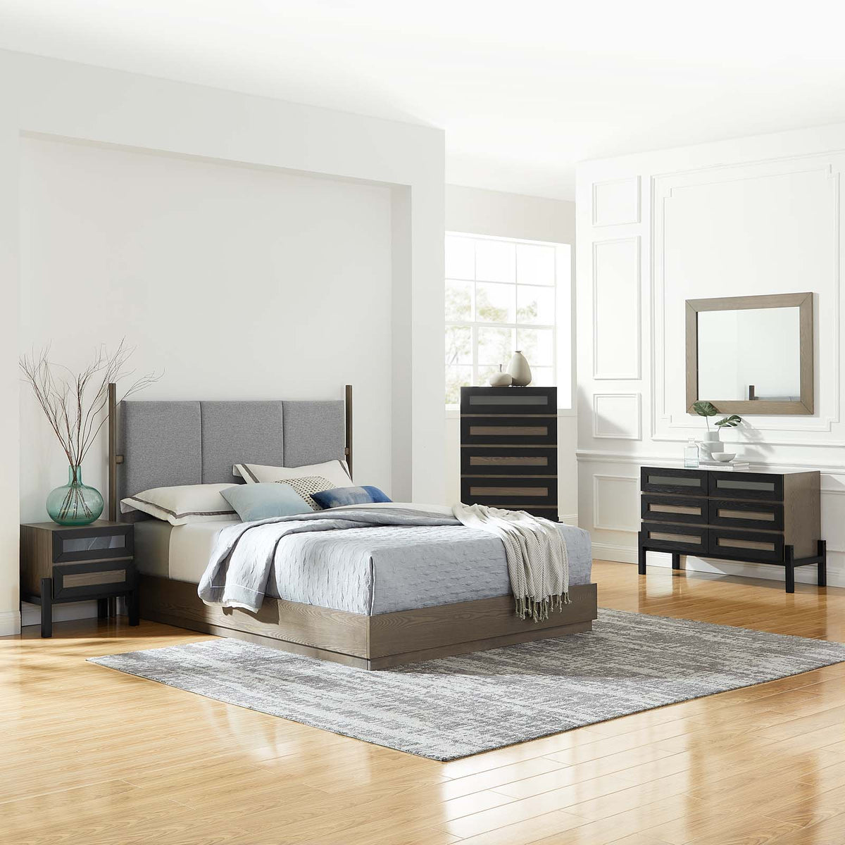 Merritt 5 Piece Upholstered Bedroom Set By Modway - MOD-6959 | Bedroom Sets | Modishstore - 1