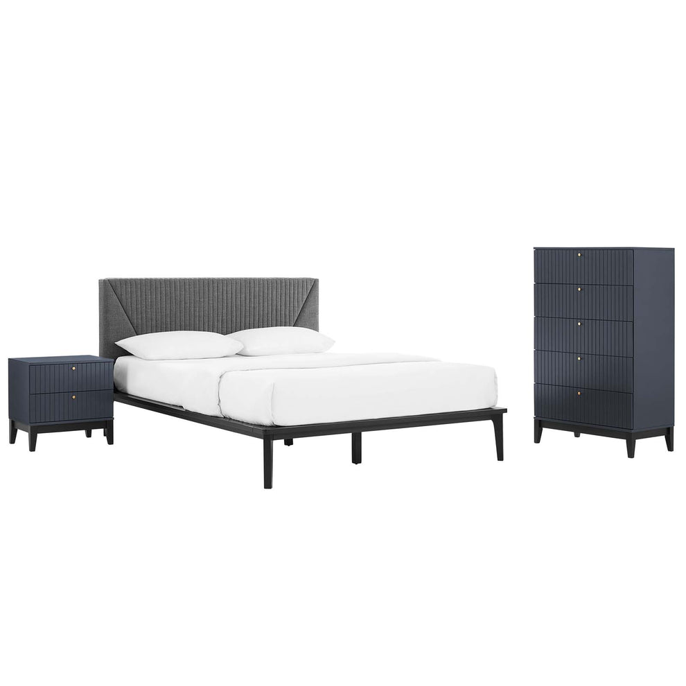 Dakota 3 Piece Upholstered Bedroom Set By Modway - MOD-6962 | Bedroom Sets | Modishstore - 1