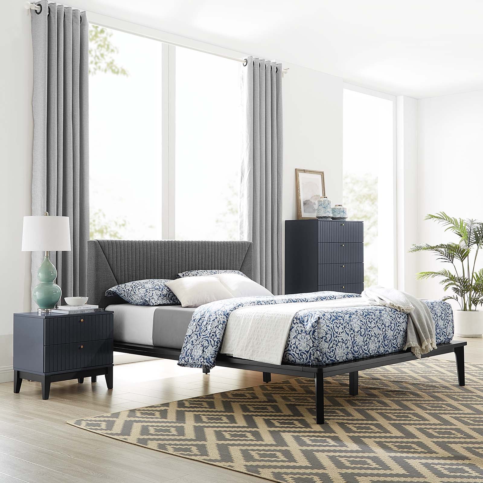 Dakota 3 Piece Upholstered Bedroom Set By Modway - MOD-6962 | Bedroom Sets | Modishstore - 8