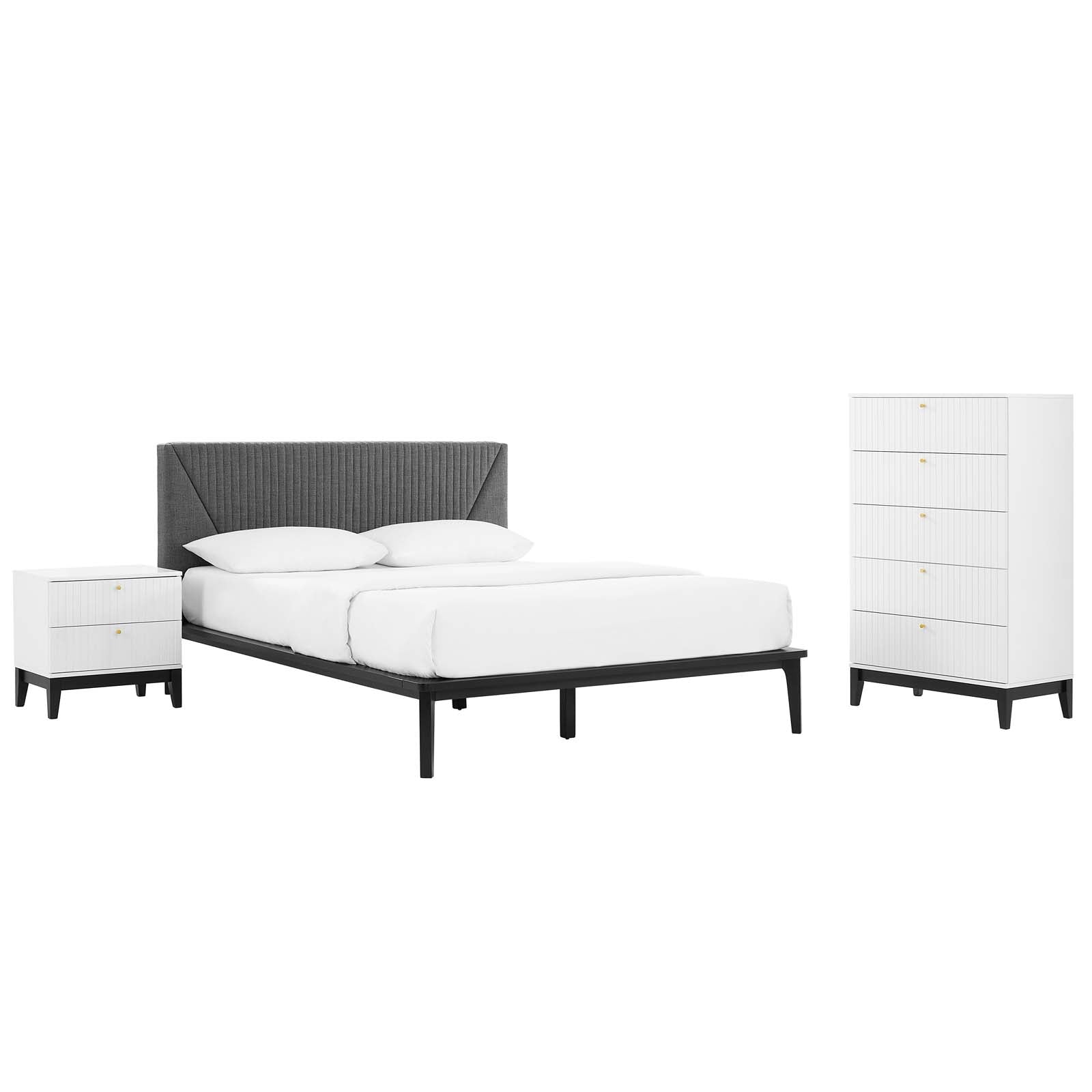 Dakota 3 Piece Upholstered Bedroom Set By Modway - MOD-6962 | Bedroom Sets | Modishstore - 16
