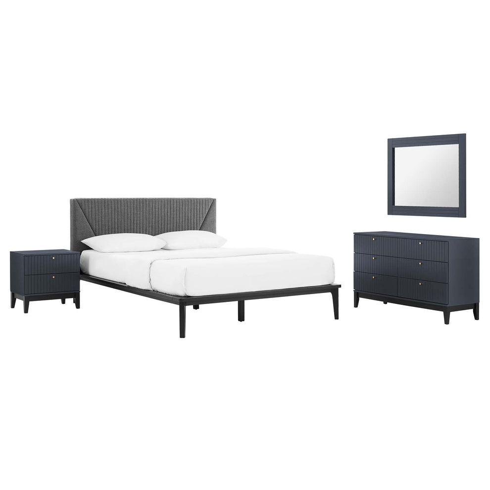 Dakota 4 Piece Upholstered Bedroom Set By Modway - MOD-6963 | Bedroom Sets | Modishstore - 1