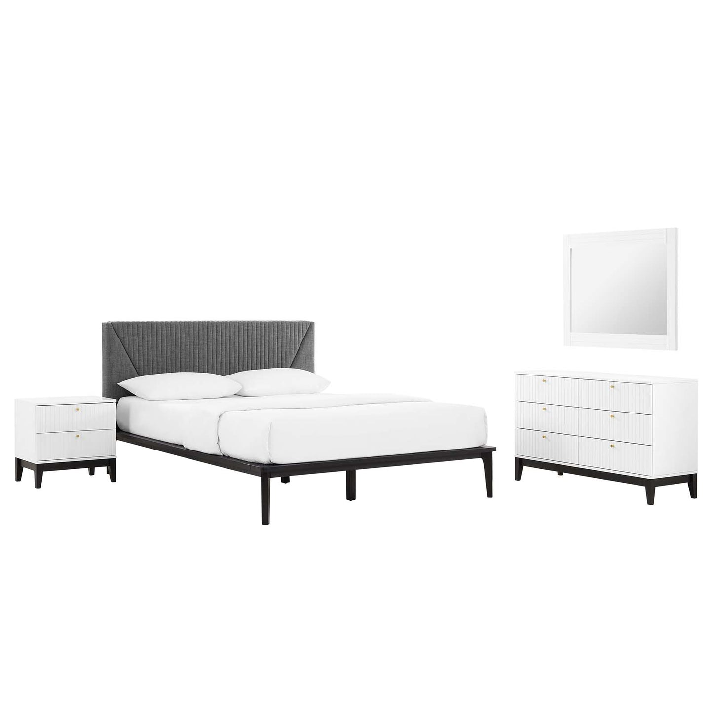Dakota 4 Piece Upholstered Bedroom Set By Modway | Bedroom Sets | Modishstore - 17