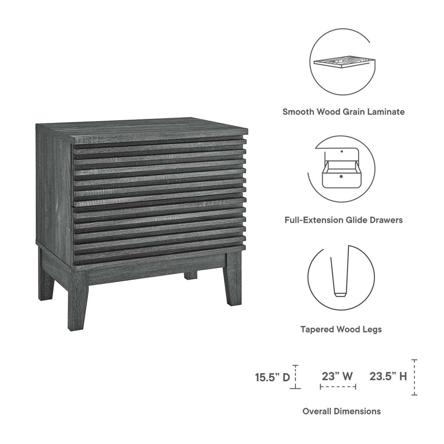 Render Two-Drawer Nightstand By Modway - MOD-6964 | Nightstands | Modishstore - 5