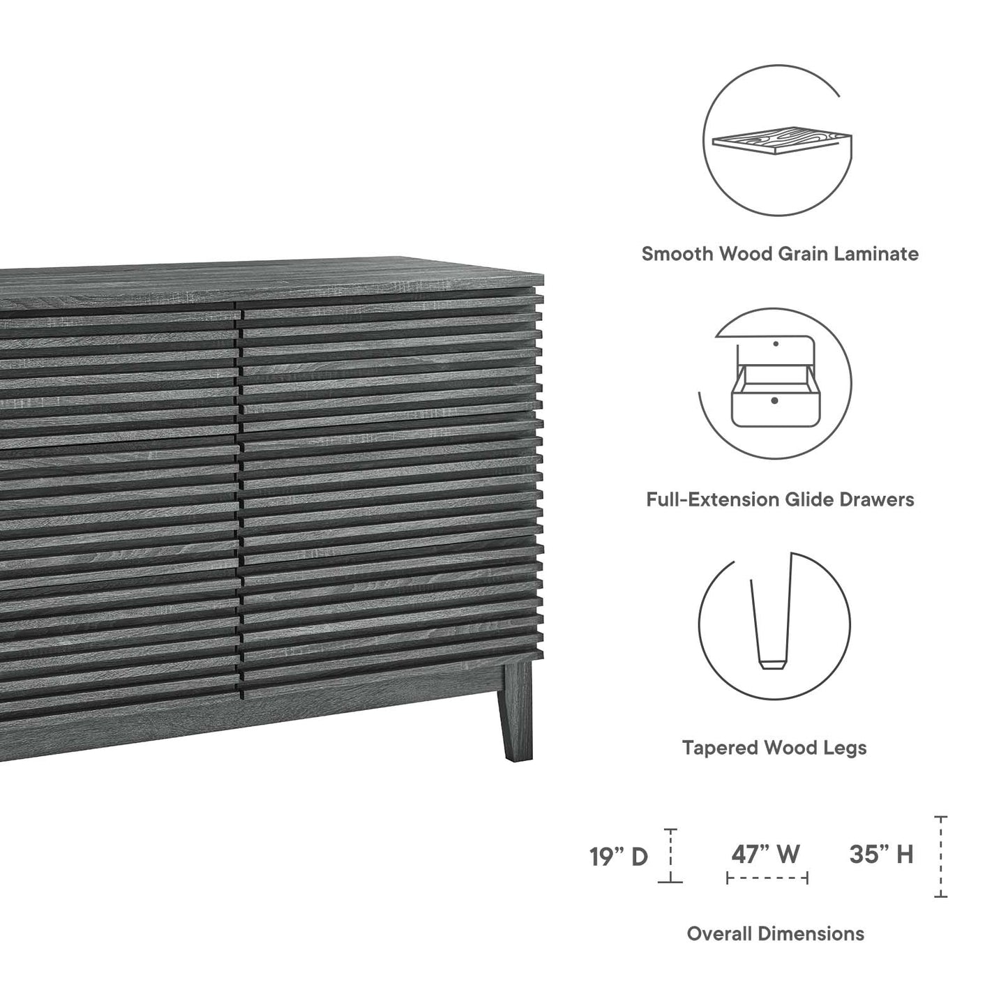 Render 6-Drawer Dresser By Modway - MOD-6968 | Dressers | Modishstore - 5