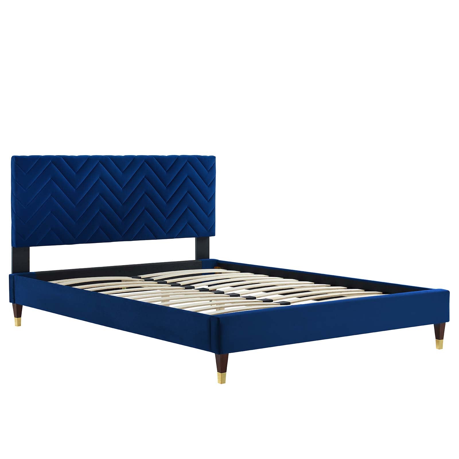 Leah Chevron Tufted Performance Velvet Queen Platform Bed By Modway - MOD-6969 | Beds | Modishstore - 20
