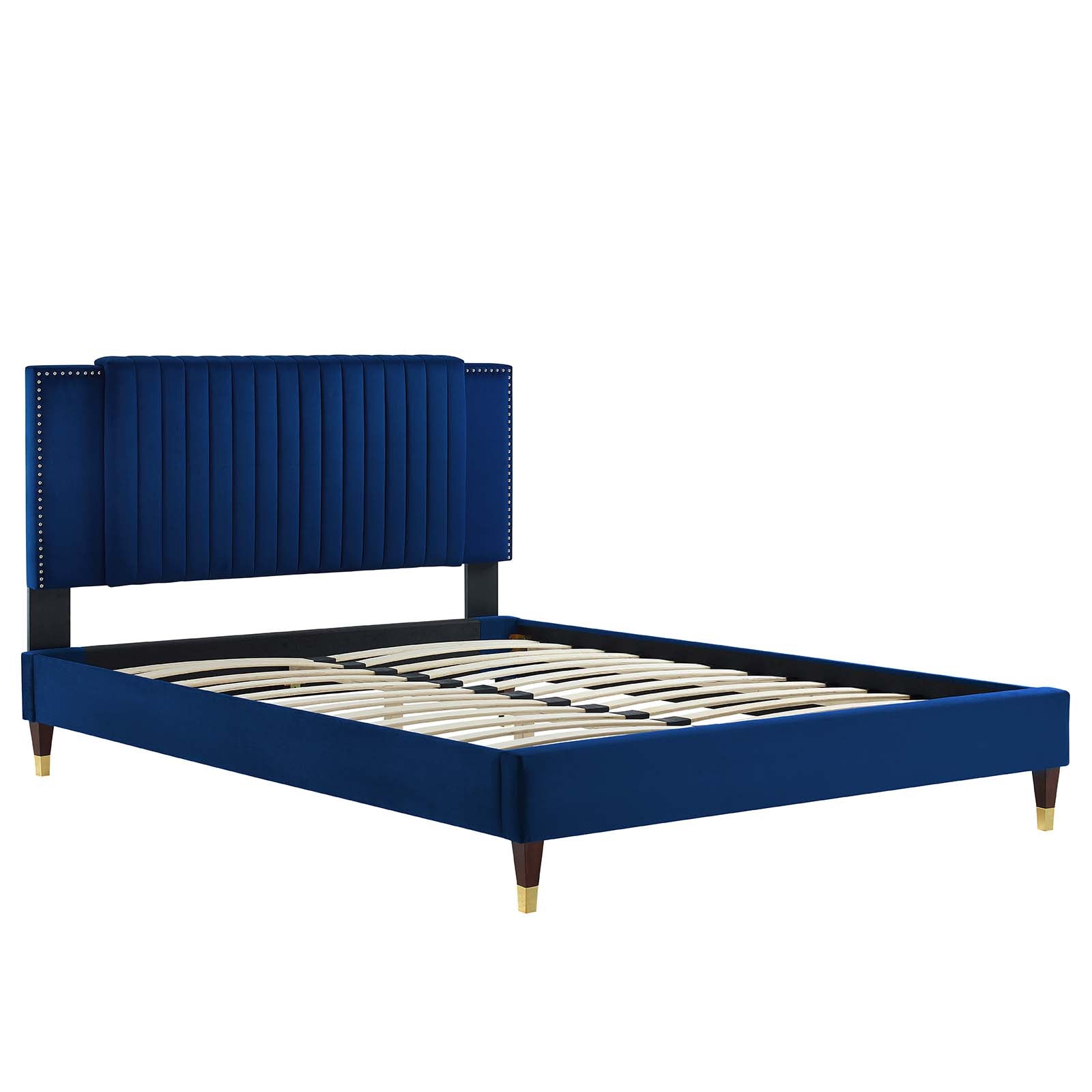 Zahra Channel Tufted Performance Velvet Queen Platform Bed By Modway - MOD-6970 | Beds | Modishstore - 20