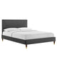 Yasmine Channel Tufted Performance Velvet Queen Platform Bed By Modway - MOD-6972 | Beds | Modishstore - 2