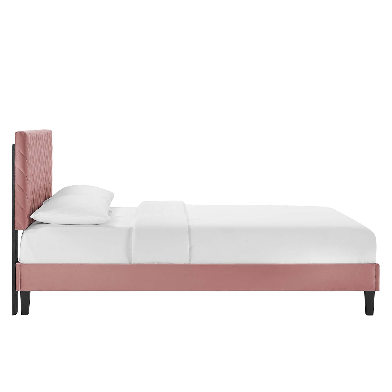 Leah Chevron Tufted Performance Velvet Queen Platform Bed By Modway - MOD-6973 | Beds | Modishstore - 10