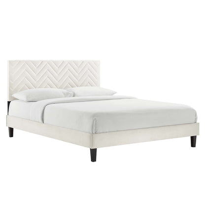 Leah Chevron Tufted Performance Velvet Queen Platform Bed By Modway - MOD-6973 | Beds | Modishstore - 25