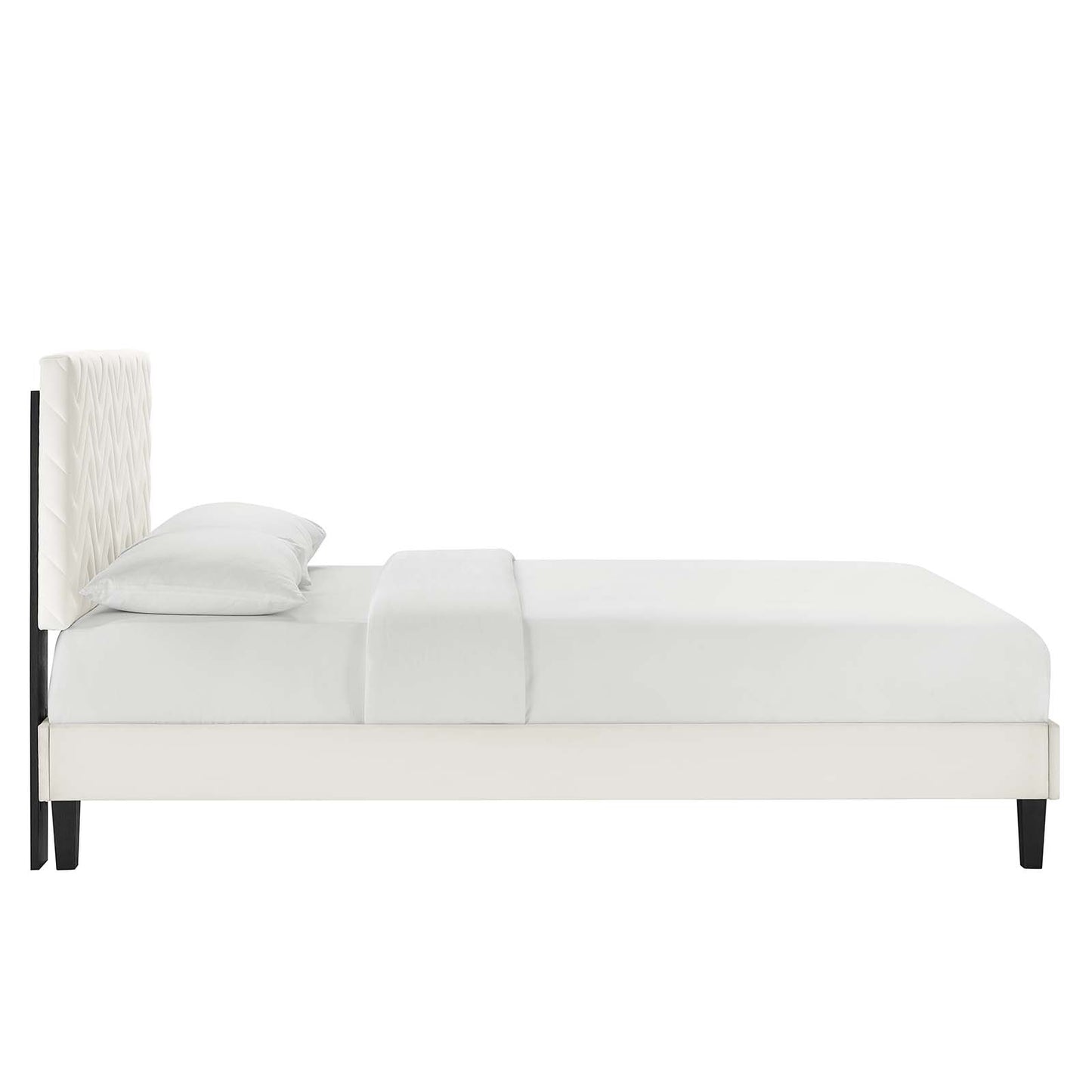 Leah Chevron Tufted Performance Velvet Queen Platform Bed By Modway - MOD-6973 | Beds | Modishstore - 26