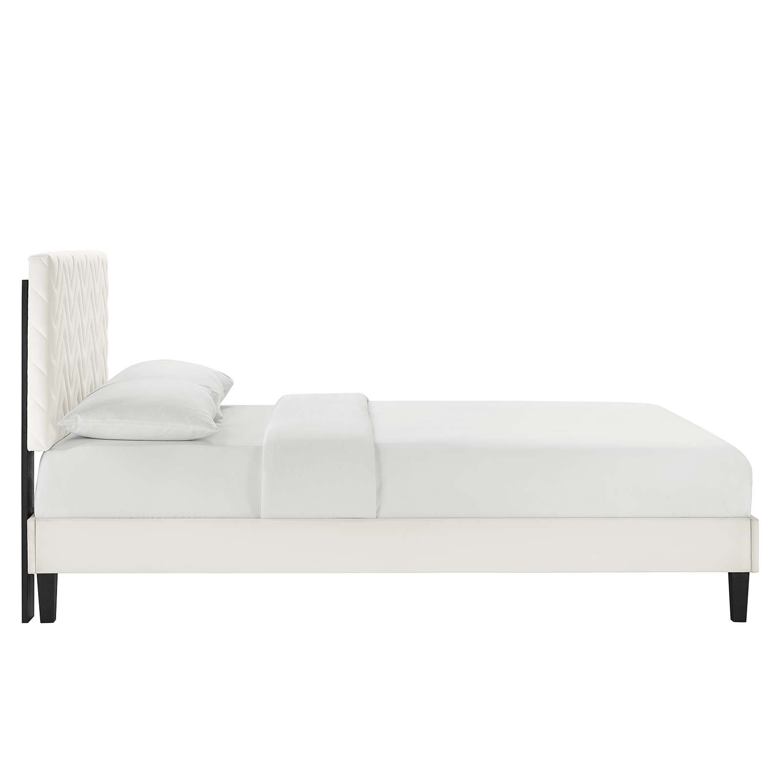 Leah Chevron Tufted Performance Velvet Queen Platform Bed By Modway - MOD-6973 | Beds | Modishstore - 26
