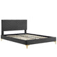 Leah Chevron Tufted Performance Velvet Queen Platform Bed By Modway - MOD-6977 | Beds | Modishstore - 5