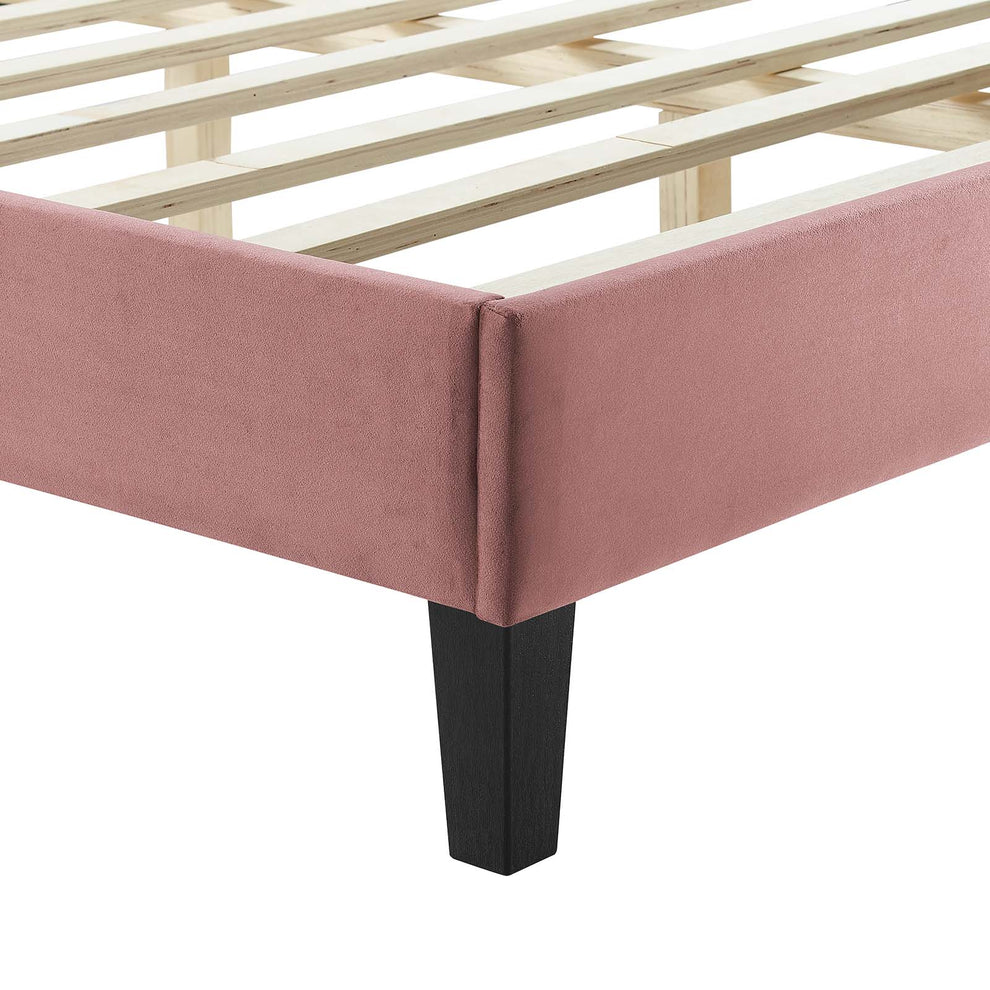 Leah Chevron Tufted Performance Velvet Twin Platform Bed By Modway - MOD-6985 | Beds | Modishstore - 13