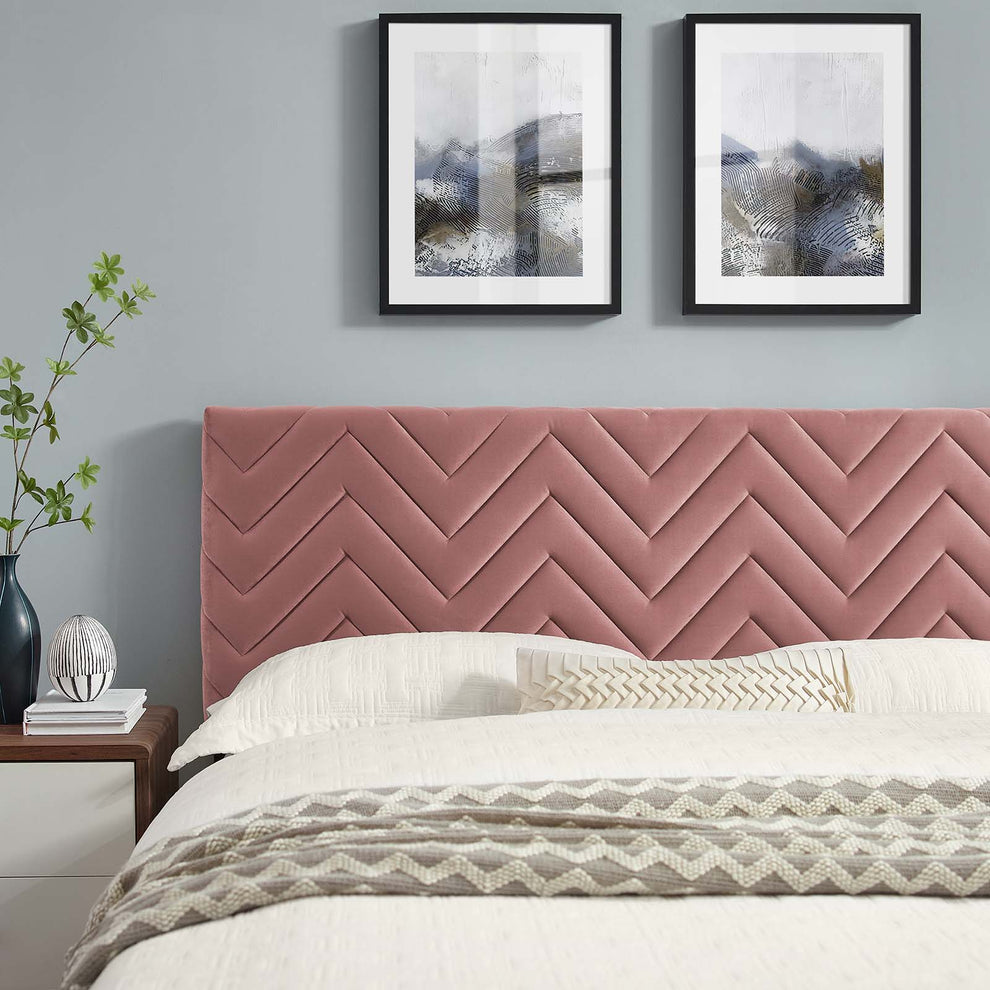 Leah Chevron Tufted Performance Velvet Twin Platform Bed By Modway - MOD-6985 | Beds | Modishstore - 15