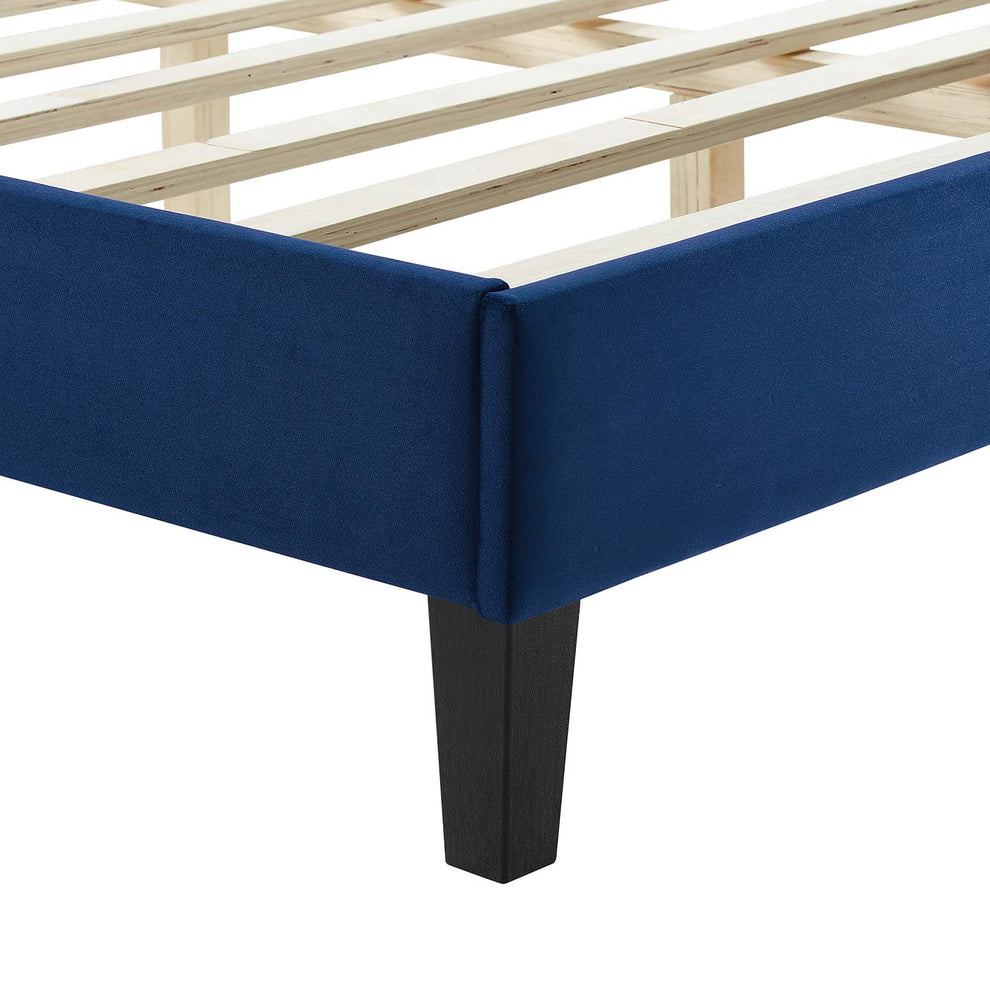 Leah Chevron Tufted Performance Velvet Twin Platform Bed By Modway - MOD-6985 | Beds | Modishstore - 21