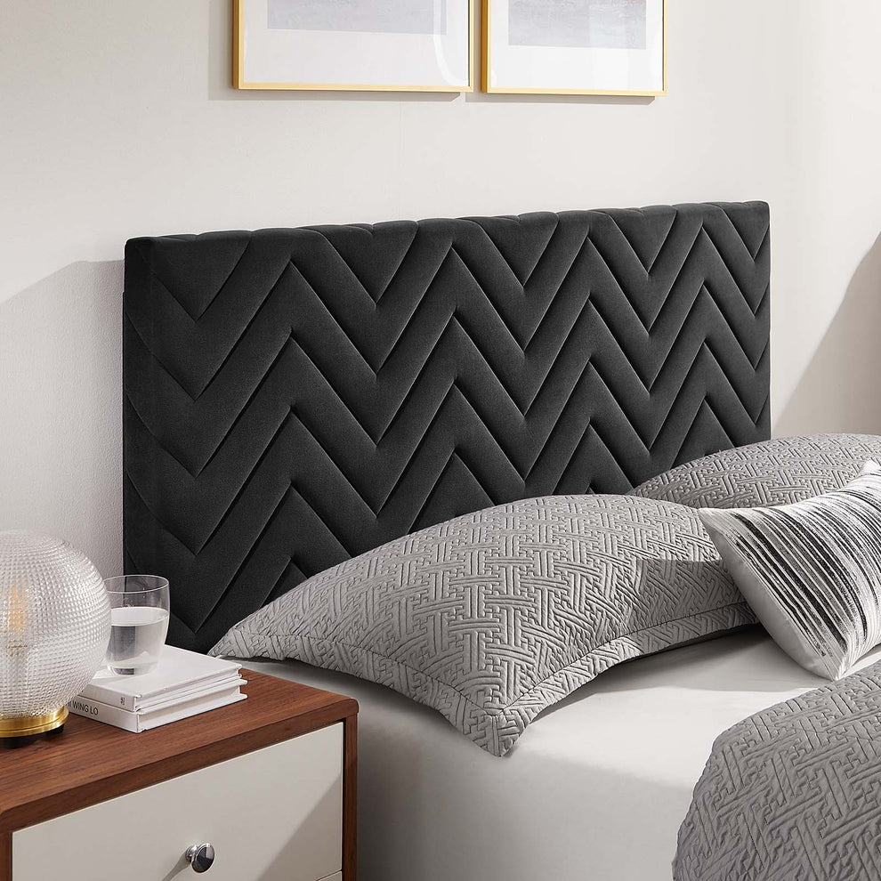 Leah Chevron Tufted Performance Velvet Twin Platform Bed By Modway - MOD-6989 | Beds | Modishstore - 8