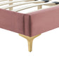 Leah Chevron Tufted Performance Velvet Twin Platform Bed By Modway - MOD-6989 | Beds | Modishstore - 13
