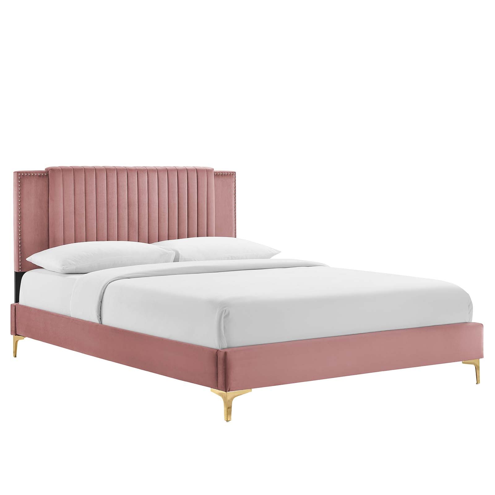 Zahra Channel Tufted Performance Velvet Twin Platform Bed By Modway - MOD-6990 | Beds | Modishstore - 9
