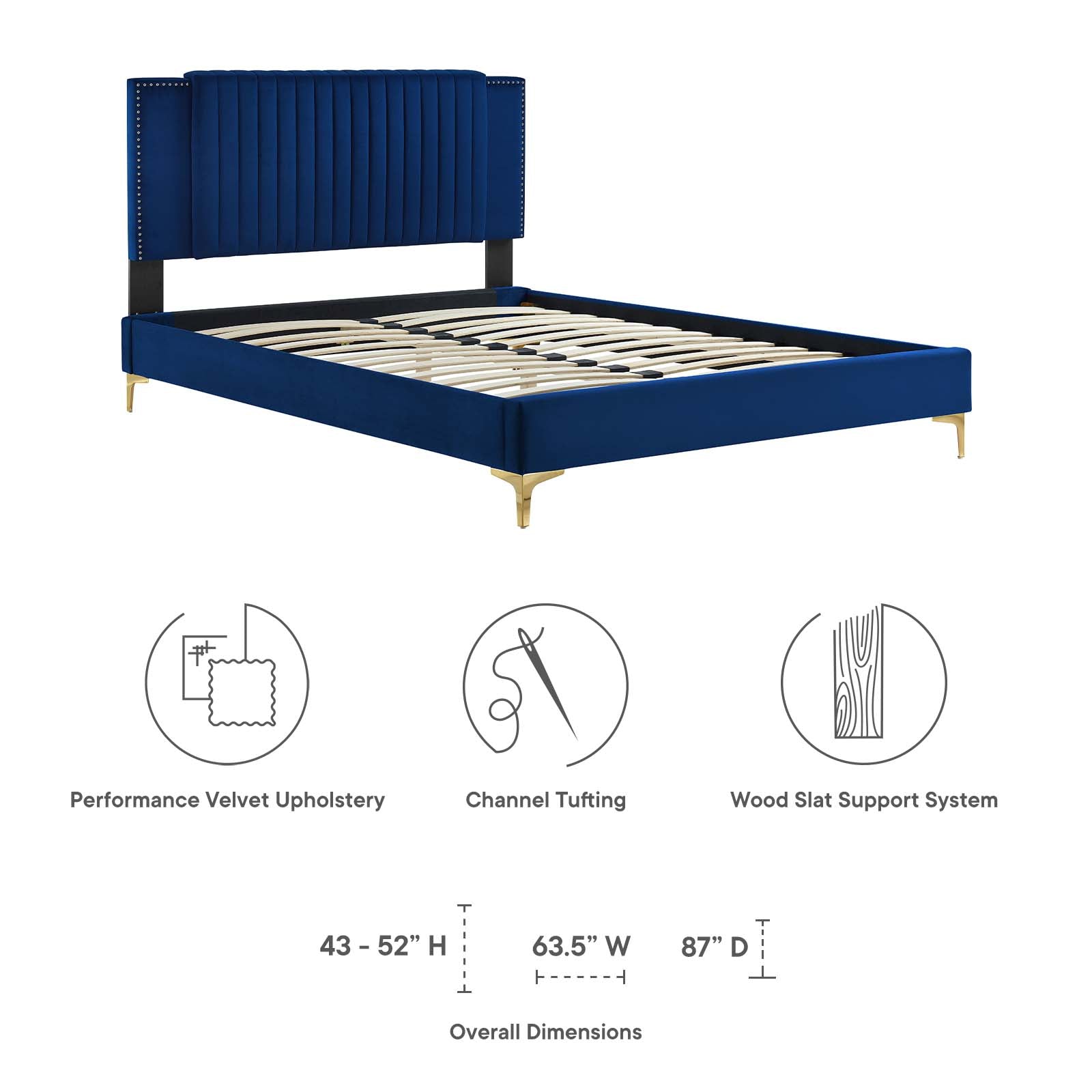 Zahra Channel Tufted Performance Velvet Twin Platform Bed By Modway - MOD-6990 | Beds | Modishstore - 22