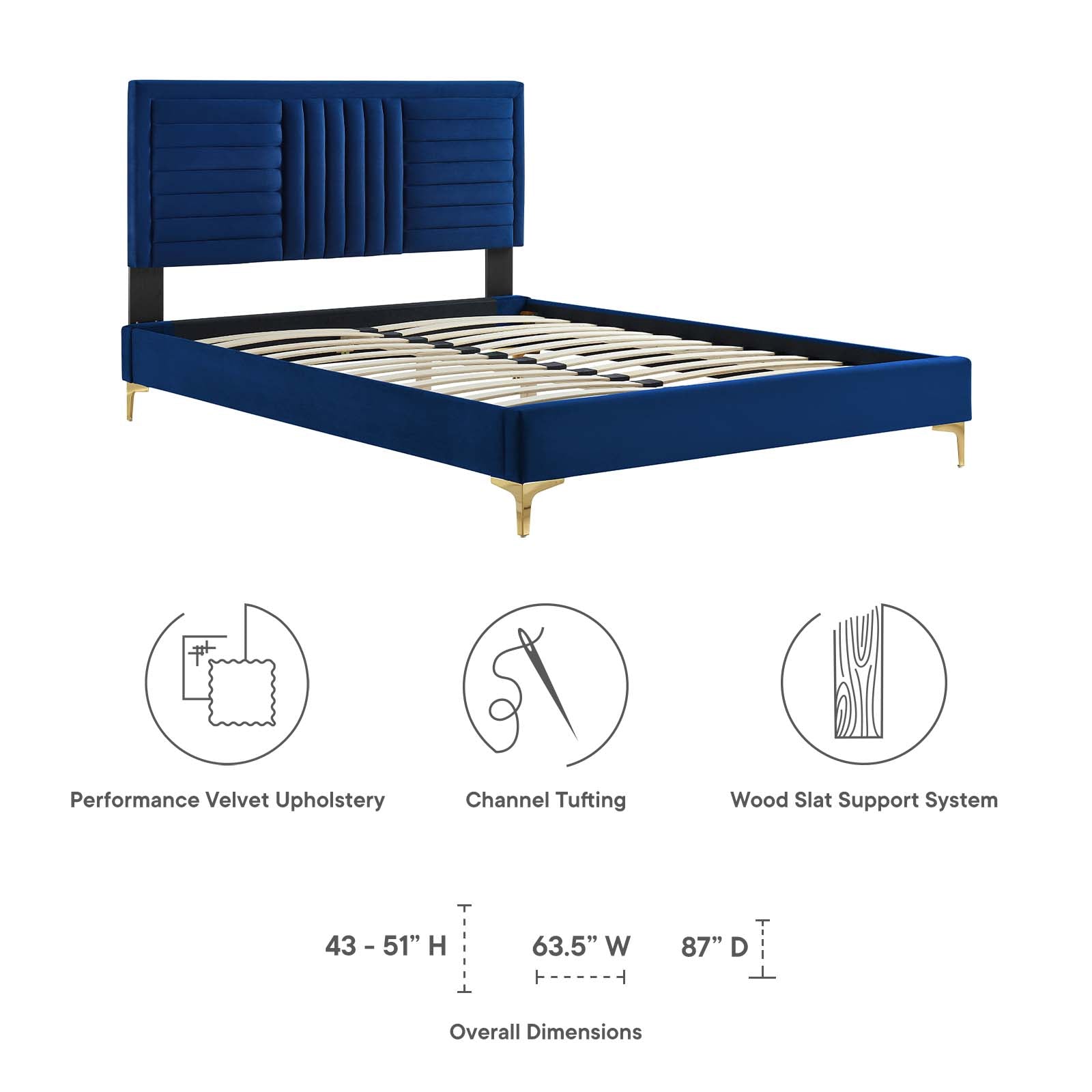 Sofia Channel Tufted Performance Velvet Twin Platform Bed By Modway - MOD-6991 | Beds | Modishstore - 22
