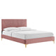 Yasmine Channel Tufted Performance Velvet Twin Platform Bed By Modway - MOD-6992 | Beds | Modishstore - 9